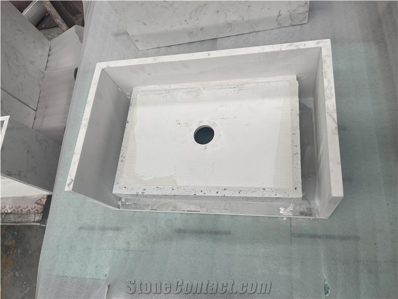 Ariston White Marble Vanity Residential Bath Tops