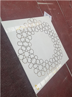 Custom Water Jet Medallions Cutting Brass Inlay Floor