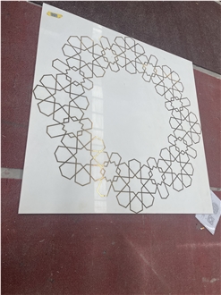 Custom Water Jet Medallions Cutting Brass Inlay Floor
