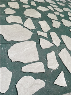 White Wooden Marble Irregular Broken Piece Flagstone