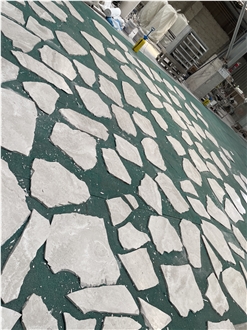 White Wooden Marble Irregular Broken Piece Flagstone