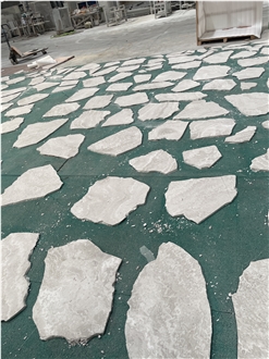 White Wooden Marble Irregular Broken Piece Flagstone