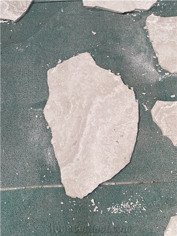 White Wooden Marble Irregular Broken Piece Flagstone