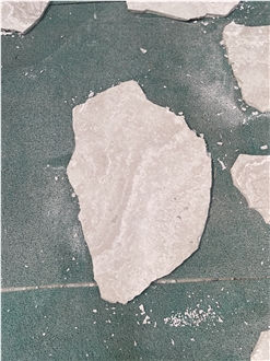 White Wooden Marble Irregular Broken Piece Flagstone
