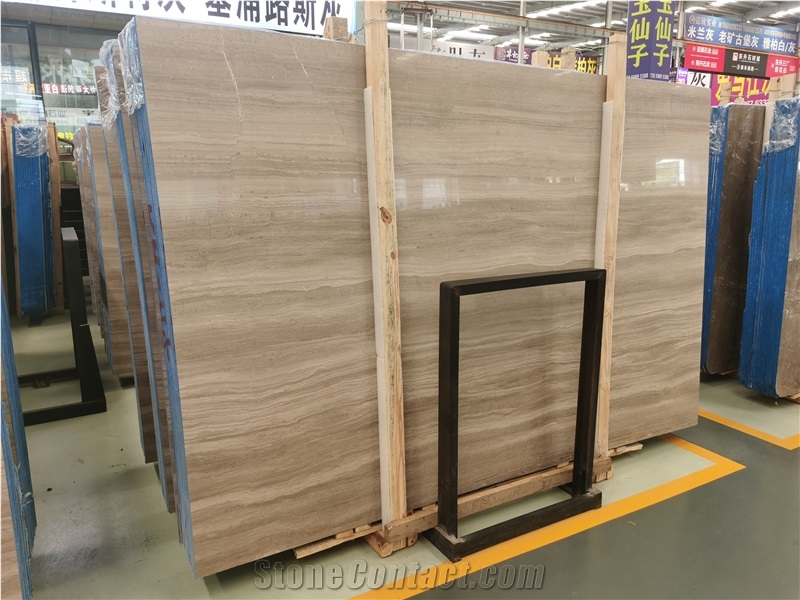 Wooden Grey Marble Stone Slab Floor Tile