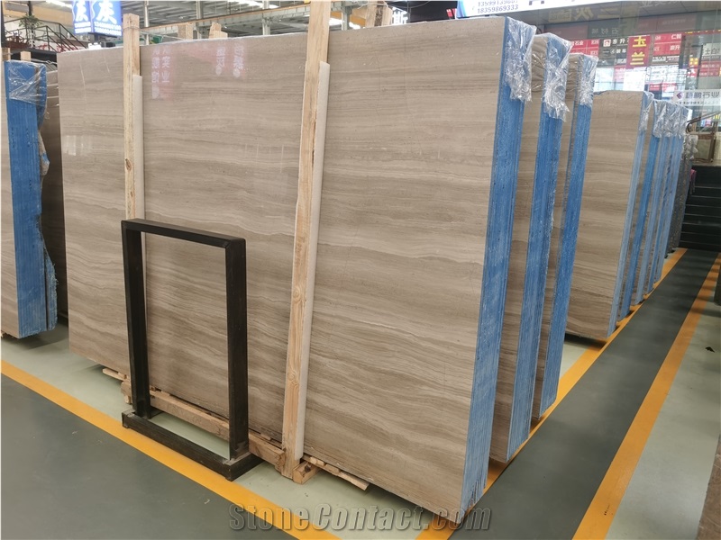 Wooden Grey Marble Stone Slab Floor Tile