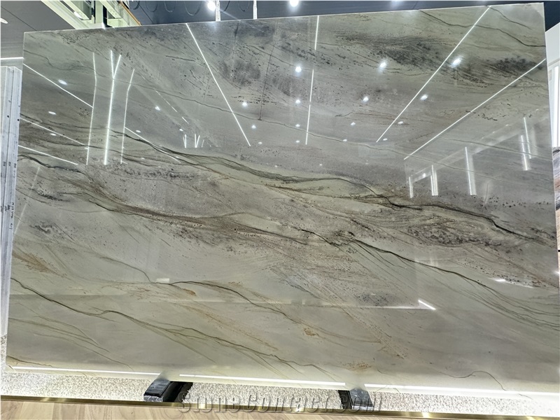 Brazil Aquarella Quartzite Natural Slabs For Feather Wall