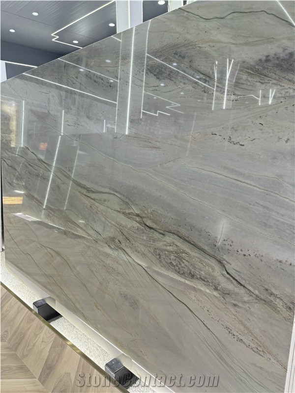 Brazil Aquarella Quartzite Natural Slabs For Feather Wall