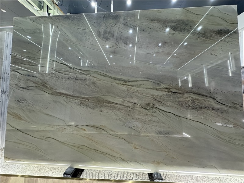 Brazil Aquarella Quartzite Natural Slabs For Feather Wall