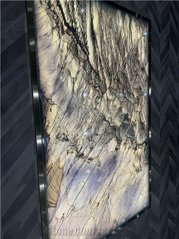 Brazil Aquarella Quartzite Natural Slabs For Feather Wall