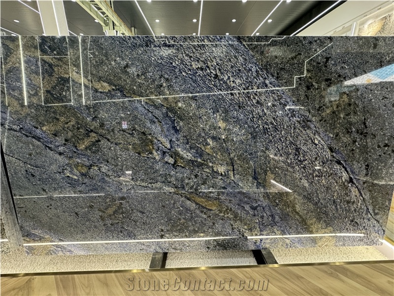 Brazil Azul Bahia Granite Luxury Stone Tiles For Wall