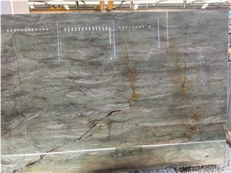 Brazil Emerald Queen Quartzite Slabs Natural Feature Wall Tiles