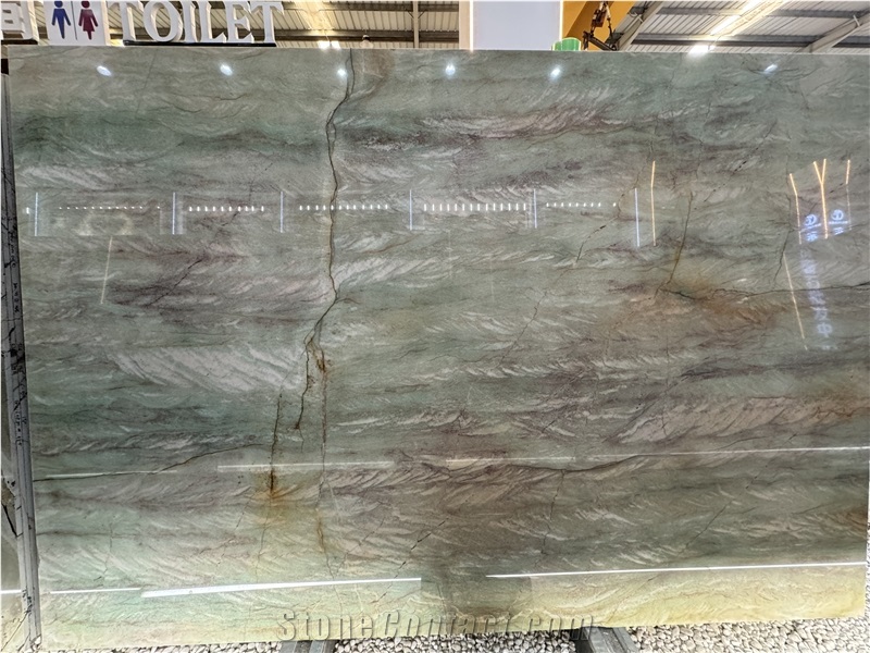 Brazil Emerald Queen Quartzite Slabs Natural Feature Wall Tiles