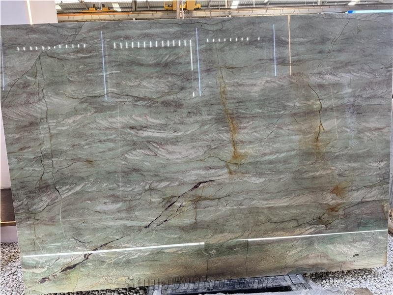 Brazil Emerald Queen Quartzite Slabs Natural Feature Wall Tiles