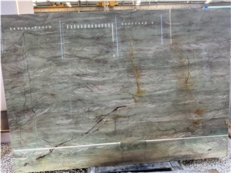 Brazil Emerald Queen Quartzite Slabs Natural Feature Wall Tiles