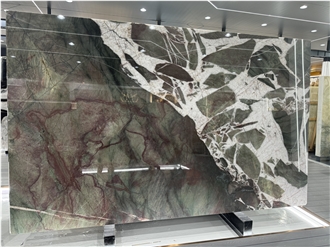 Brazil Glacier Green Jade Slabs Back Lighthing Though Stone