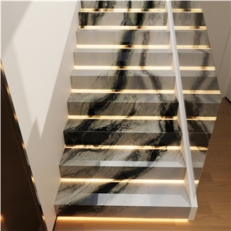 Brazil Panda White Marble Slabs Bookmatch Feature Wall