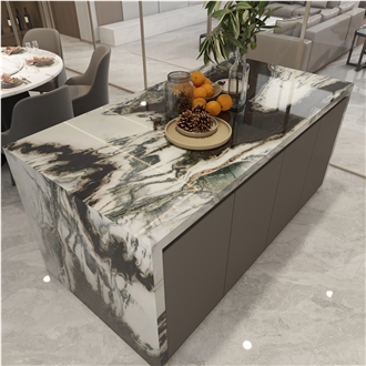Brazil Panda White Marble Slabs Bookmatch Feature Wall
