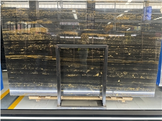 China Portoro Gold Natural Black Marble For Floor  Tiles