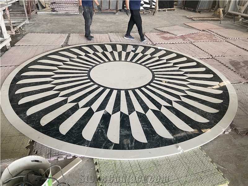 Big Round Shape Marble Medallions For Restaurant Flooring