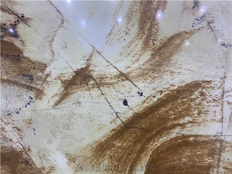 Glacial Eyes Quartzite Slabs For Wall Decoration