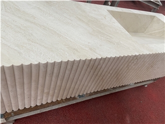 Marble Master Vanity Top Intergrated Sink In Fluted Bath Top