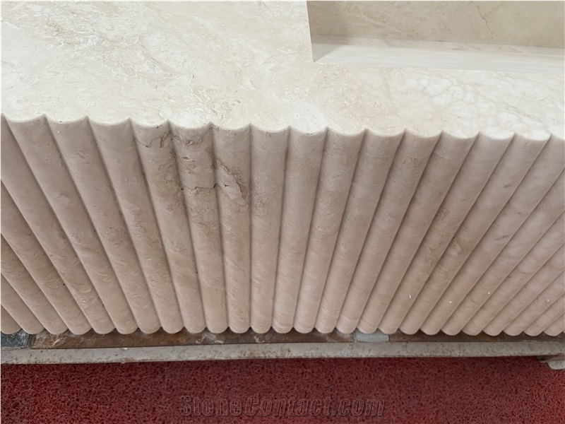 Marble Master Vanity Top Intergrated Sink In Fluted Bath Top