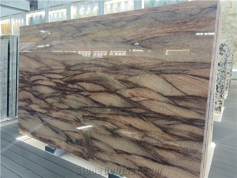 Red Colinas Quartzite Slabs 20Mm Thick For Accent Wall