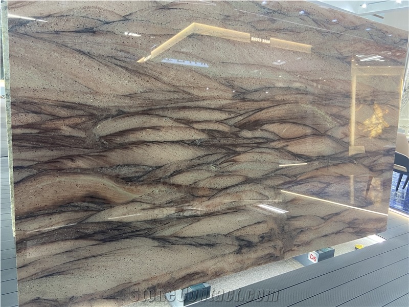 Red Colinas Quartzite Slabs 20Mm Thick For Accent Wall