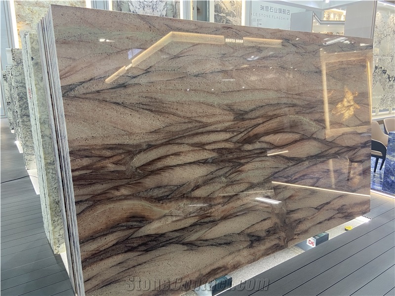 Red Colinas Quartzite Slabs 20Mm Thick For Accent Wall