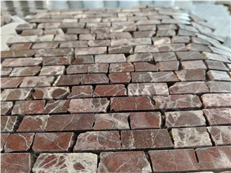 Rosso Levanto Marble Tumbled Mosaic Tiles