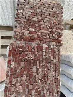 Rosso Levanto Marble Tumbled Mosaic Tiles