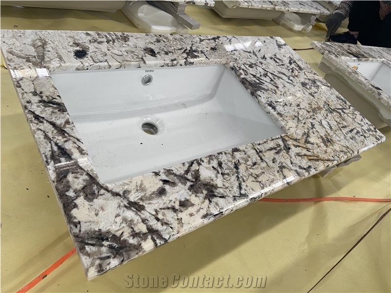 Snow White Granite Bathroom Countertop