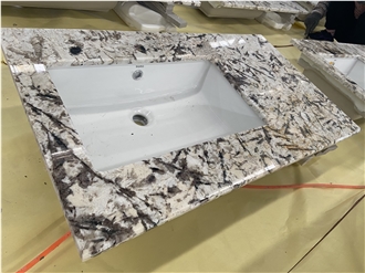 Snow White Granite Bathroom Countertop
