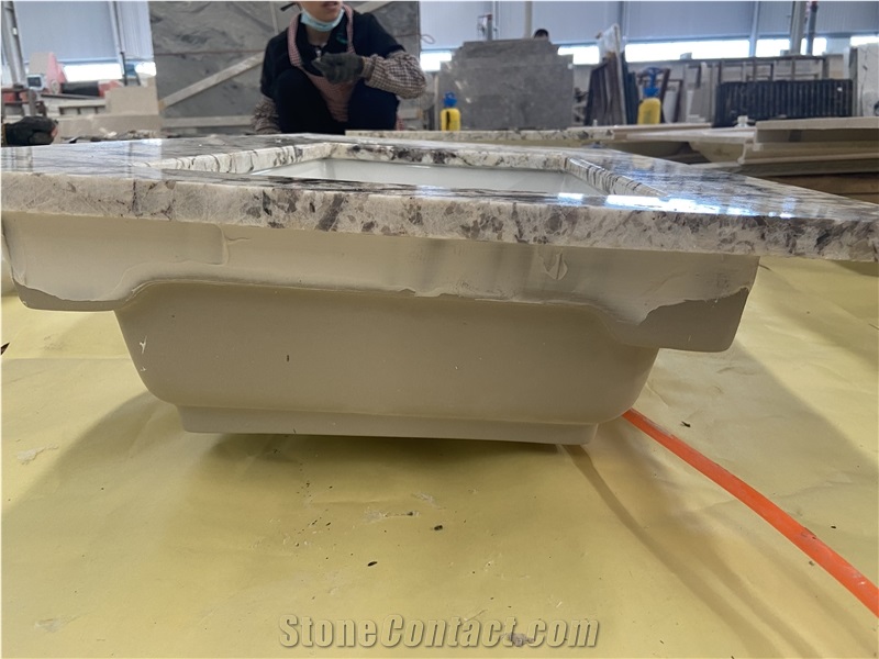 Snow White Granite Bathroom Countertop