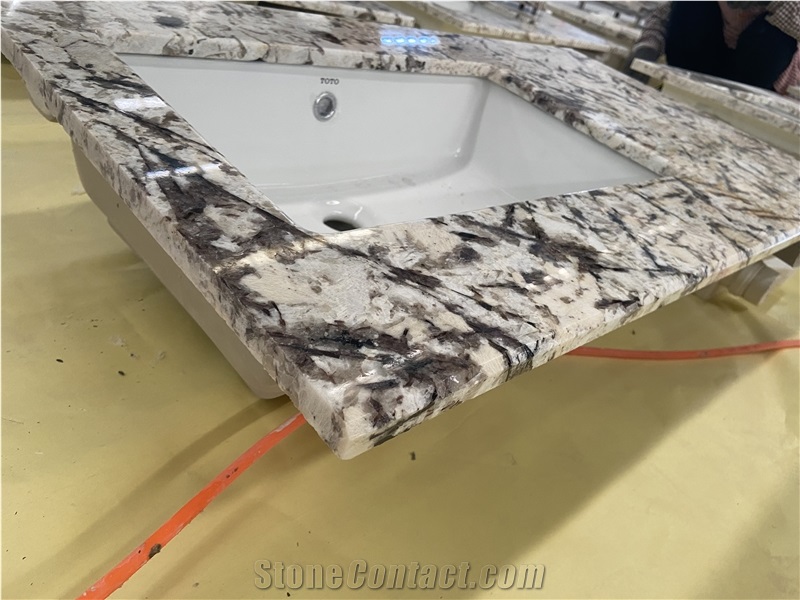 Snow White Granite Bathroom Countertop