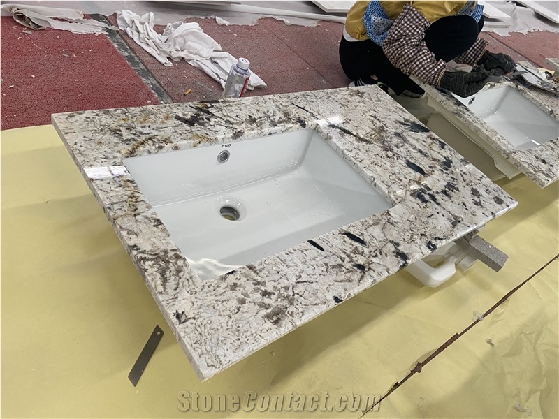Snow White Granite Bathroom Countertop