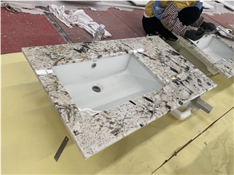 Snow White Granite Bathroom Countertop