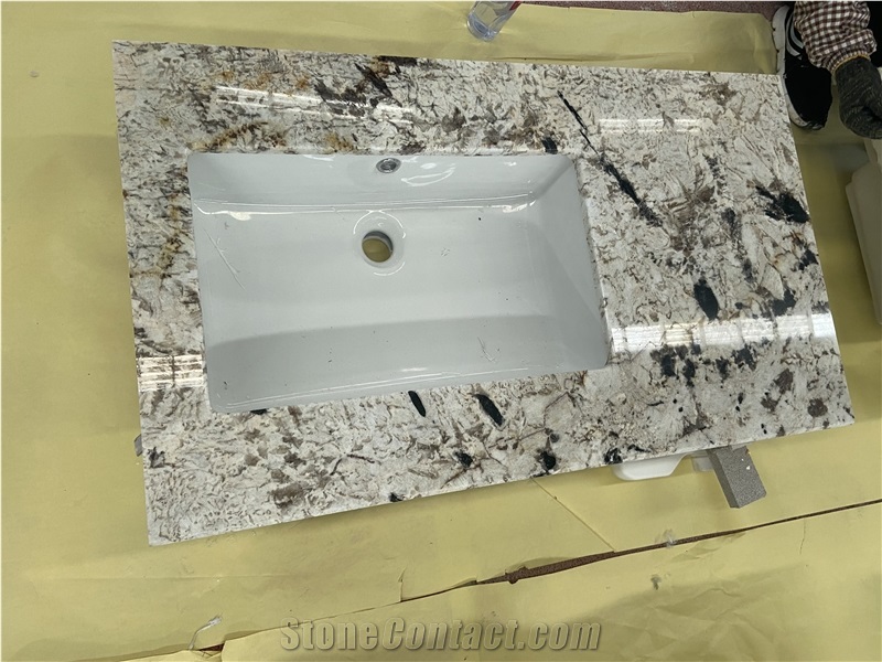 Snow White Granite Bathroom Countertop