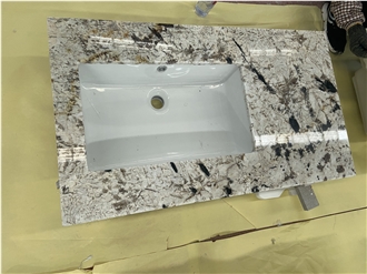 Snow White Granite Bathroom Countertop