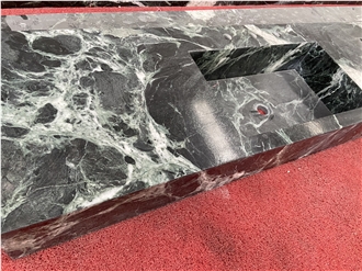 Verde Alpi Marble Integrated With Sink For Vanity Bath Top
