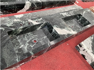 Verde Alpi Marble Integrated With Sink For Vanity Bath Top