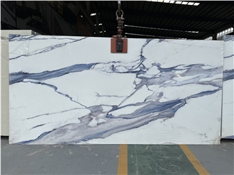 LY029  Calacatta White Quartz Slabs Artificial Stone Slab