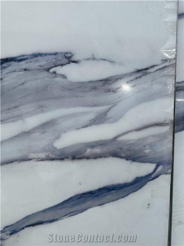 LY029  Calacatta White Quartz Slabs Artificial Stone Slab