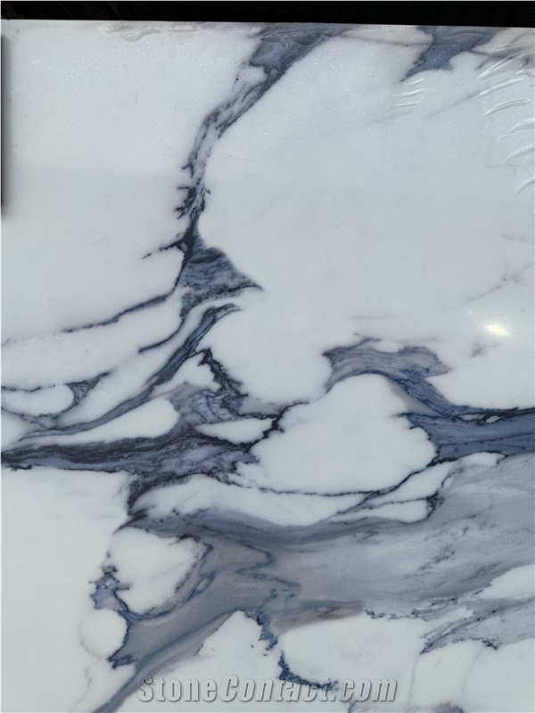 LY029  Calacatta White Quartz Slabs Artificial Stone Slab