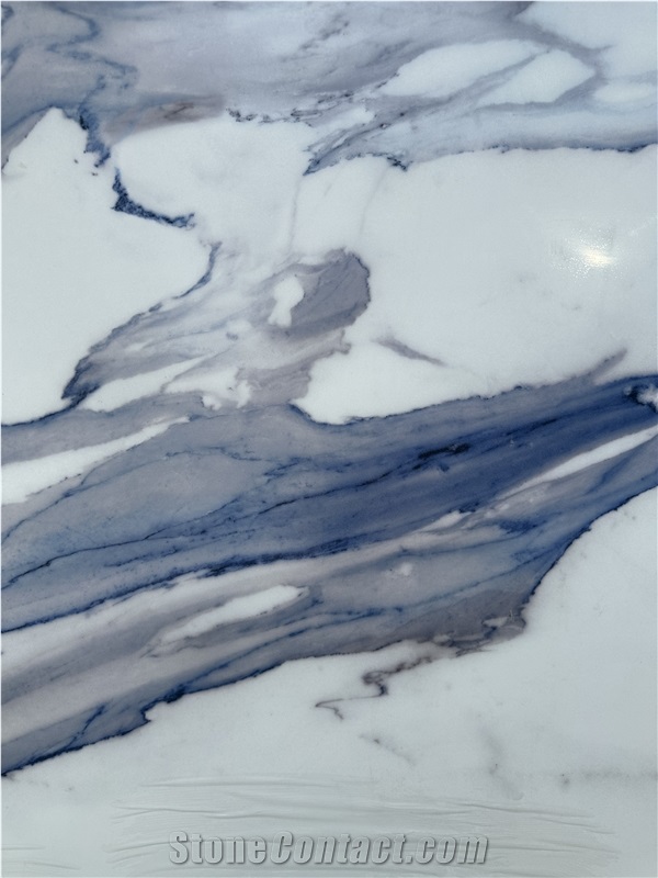 LY029  Calacatta White Quartz Slabs Artificial Stone Slab