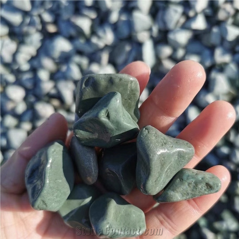 China Green Natural Marble Crushed Stone For Garden