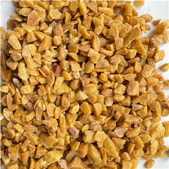 Light And Dark Yellow Crushed Stone, Tumbled Gravel