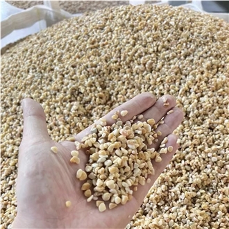 Light And Dark Yellow Crushed Stone, Tumbled Gravel