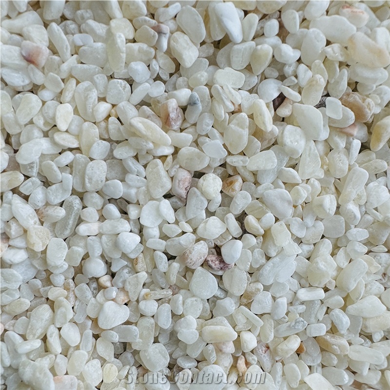 Tumbled Semi White Jade Onyx Crushed Stone,Beige Gravel